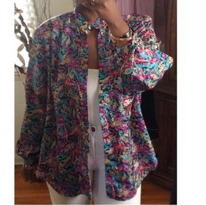 Vintage Silk Blouse, Size Medium